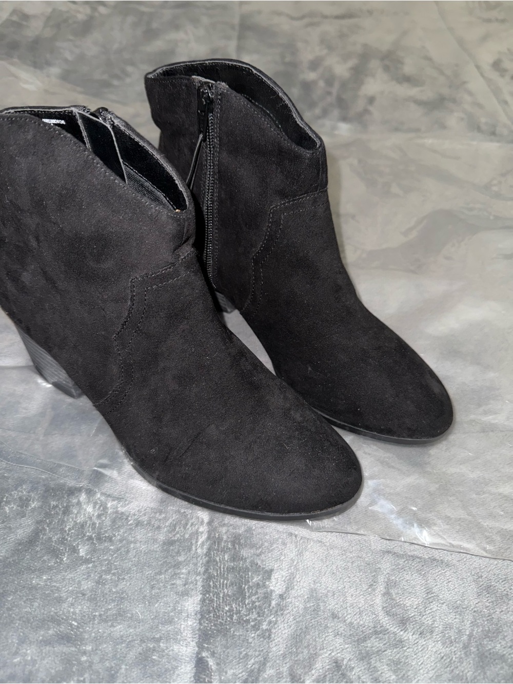 Classic Women's Black Suede Ankle Boots